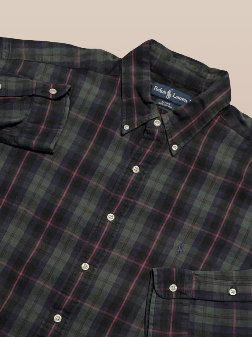Ralph Lauren Dark Green and Purple Plaid Button-Down Shirt - Picture 3 of 9
